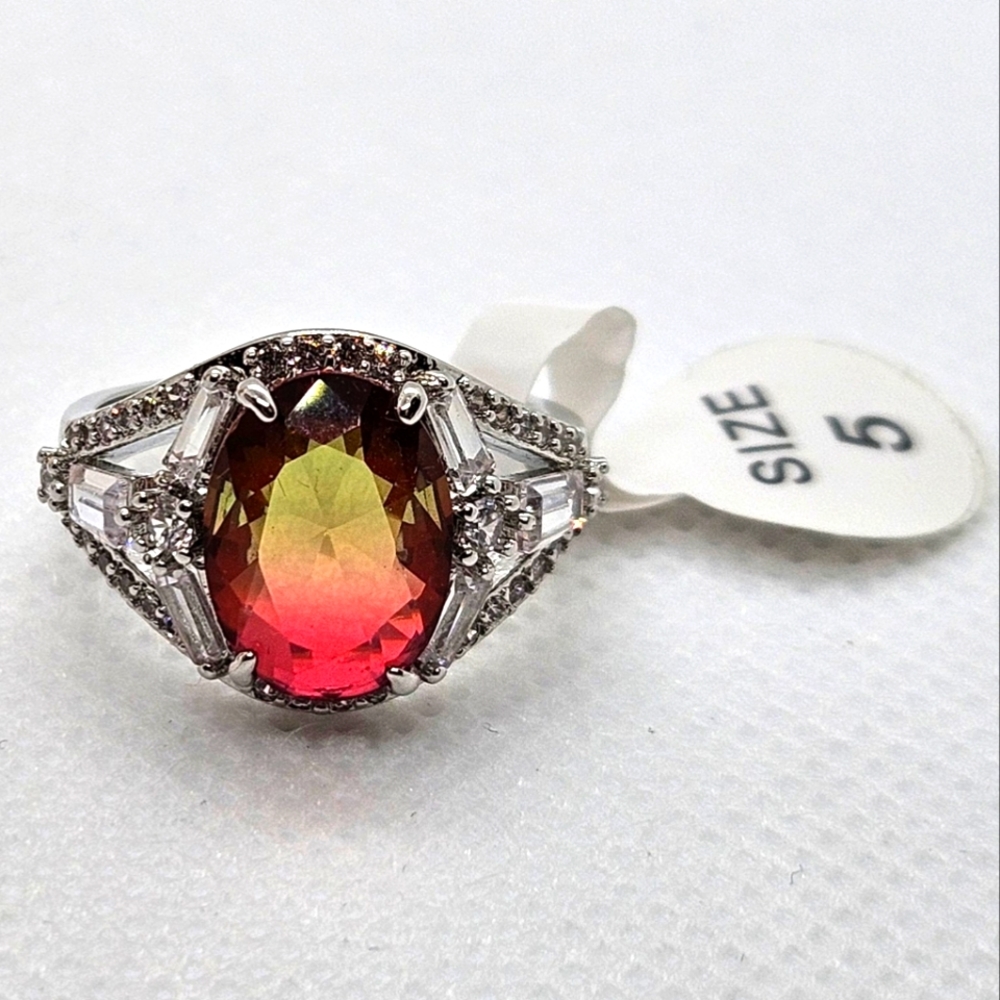 Watermelon Tourmaline Ring Sz 5